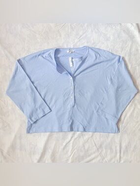 Madewell Relaxed Henley Long Sleeve Tee - BRAND NEW (Size: L)